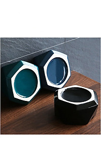 Gạt Tàn Thuốc Lá Bằng Gốm Sứ Hình Lục Giác Phong Cách Châu Âu Sang Trọng