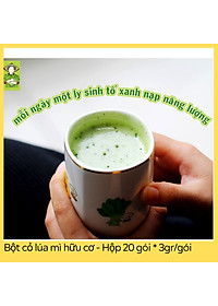 Bột cỏ lúa mì hữu cơ sấy lạnh Dalahouse - Hộp 20 gói 3gr tiện lợi - Hỗ trợ thải độc Gan và Máu, Ngăn ngừa và hỗ trợ tiểu đường, Hỗ trợ tiêu hóa, giảm táo bón