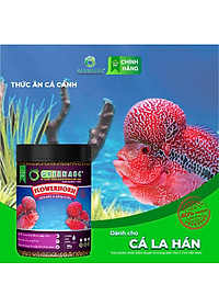 Thức ăn Cá La Hán GREENABC – Hàm lượng protein 40 kích bung đầu to, châu sáng, vảy rực rỡ – Hộp 350g