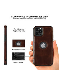 Ốp lưng da cổ điển dành cho iPhone 11 / 12 / 13 / 11 Pro / 12 Pro / 13 Pro / 11 Pro Max / 12 Pro Max / 13 Pro Max / 12 Mini / 13 Mini - Hàng chính hãng