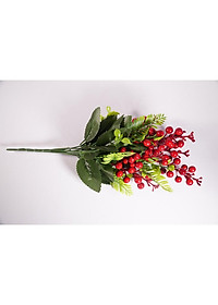 Hoa giả đẹp trang trí nhà cửa chùm Cherry đỏ hạnh phúc nhiều màu - Cao 40cm bụi 7 cành