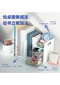 Kệ Giá Sách Kèm Ngăn Kéo Trong Suốt Đa Năng Deli - Sắp Xếp Góc Làm Việc Học Tập Học Sinh Văn Phòng Lưu Trữ Tài Liệu Sách Vở - PK110