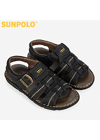 Sandal Nam Da Bò SUNPOLO SDA002 Trẻ trung, năng động (Đen, Nâu)