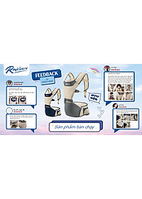 Địu ngồi trẻ em 4 tư thế lưới siêu thoáng Air mesh siêu thoáng Royalcare - 906 - cho bé 3 tháng tới 36 tháng - tặng khăn yếm cho bé