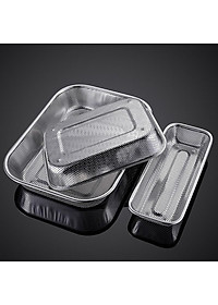 Rổ inox hình chữ nhật rửa hoa quả rau củ Giá inox 304 đa năng