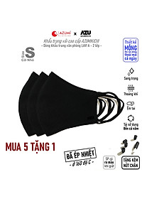 Khẩu trang vải Azumikichi màu đen, khẩu trang thời trang cao cấp sang trọng