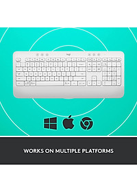 Bàn Phím Không Dây Logitech Signature K650 - Nhỏ gọn, gác tay tích hợp, tương thích Mac , Bluetooth & USB Bolt - Hàng chính hãng