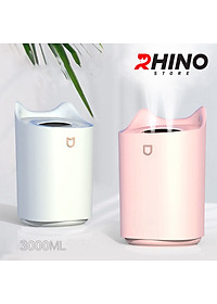 Máy phun sương tạo ẩm cỡ lớn Rhino H802 3000ml, 2 lõi phun, tích hợp đèn 7 màu, dung tích lớn cho không gian rộng - Hàng chính hãng