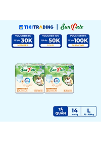 Combo 2 Gói Tã Quần Người Lớn Sunmate Khô Thoáng L7 (7 Miếng/ Gói)