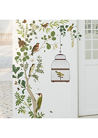 Sticker Giấy Dán Tường Decal Dán tường Tranh Dán Tường Trang Trí Tường Mẫu Đàn Chim Làm Tổ ZH-1013