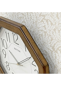 Đồng hồ tgreo tường Nhật Bản Rhythm CMG944NR06 Kt 29.0 x 29.0 x 4.0cm, 725g Vỏ gỗ. Dùng Pin.