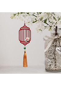 Combo 6D - Bộ 6 dây treo trang trí Tết Khai Lộc Hoàng Kim màu đỏ, trang trí mai, đào