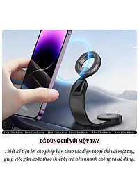 Giá đỡ điện thoại từ tính magnetic N52 cho xe hơi ô tô hiệu WIWU Mago Xoay 360 độ, keo 3M siêu chắc cho iPhone 16 15 14 13 12 Pro Max Plus S23 S24 S24 - Hàng nhập khẩu