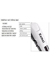 Tông Đơ Cắt Tóc KEMEI 809 Loại Có Dây, Công Suất 12W, Lưỡi Cắt Titatium, Động Cơ Hạn Chế Tiếng Ồn - Máy Hớt Tóc Đa Năng - Hàng Chính Hãng 