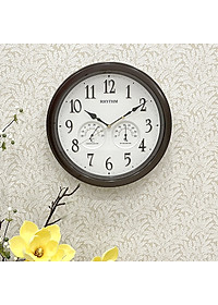 Đồng hồ treo tường Nhật Bản RHYTHM 8MGA37SR06 – KT 33.0×4.7cm, Dùng PIN.  Đo Độ ẩm, nhiệt độ.