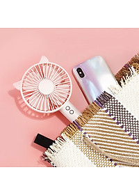 Quạt Cầm Tay Cao Cấp Vinbuy Tích Điện Tiện Lợi Kèm Cáp Sạc Và Pin Có Tặng Chân Đế Tích Hợp Giá Đỡ Điện Thoại, 3 Chế Độ Gió Siêu Mát Siêu Bền - Hàng chính hãng VinBuy 