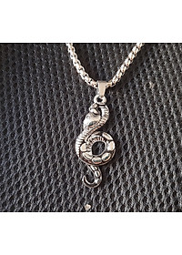 Dây chuyền nam, mặt hợp kim không gỉ si mạ, dây titan cao cấp rộng 3-4mm, dài 50cm