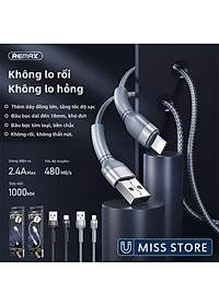 Dây cáp sạc Remax RC-124i hỗ trợ sạc nhanh  - Hàng Chính Hãng