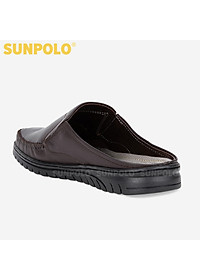Dép Sục, Dép Sapo Nam Da Bò SUNPOLO SPO293 Bền đẹp (Đen, Nâu)