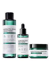 Bộ 3 sản phẩm ngăn ngừa và thâm Some By Mi AHA-BHA-PHA 30 Days Miracle (Toner, Serum, Cream)