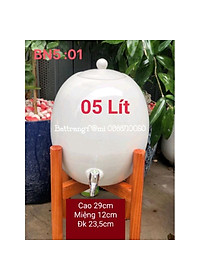 Bình nước sứ Bát Tràng 05 Lít