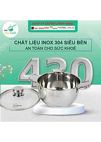 Bộ Nồi Xửng Hấp Quánh Chảo Caro Inox 430 Bếp Từ 3 Đáy 5 Món Fivestar