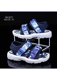 Dép quai hậu xăng đan cao cấp cho bé trai 2, 3, 4, 5, 6 tuổi quai dán thời trang siêu nhẹ chống trơn trượt phù hợp cho trẻ em đi học đi biển phong cách Hàn Quốc ST77