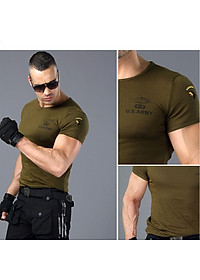 Áo Thun Nam Ngắn Tay Kiểu Lính Không Cổ  US ARMY U229, Chất Liệu Cotton Thoáng Mát, Mềm Mịn, Mát, Bền Màu-HÀNG CHÍNH HÃNG