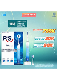 Bàn Chải Điện P/S S100 PRO – Công Nghệ Sóng Âm, Chải Sạch Mảng Bám Tới 10X – Xanh Ombre