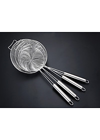 Rây Lọc Thực Phẩm Vợt Lưới Rổ Lọc Thức Ăn Đa Chức Năng chiên xào luộc Cho Nhà Bếp Vá Sạn Vợt INOX SUS304,Kích thước 39 x 13 cm - Thìa muôi vá sạn vợt Inox lọc đồ ăn thực phẩm