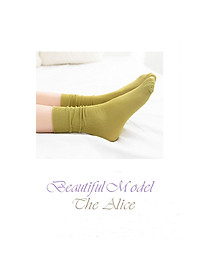 Tất nữ nhún cổ cao phong cách Vintage Hàn Quốc mỏng nhẹ phù hợp mùa hè