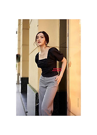 Mua ÁO NHÚN THUN CỔ VUÔNG SÀNH ĐIỆU - XL - Đen tại THỜI TRANG BOBOSHOP Mua Áo Nhún Thun Cổ Vuông Sành Điệu - Xl - Đen Tại Thời Trang Boboshop