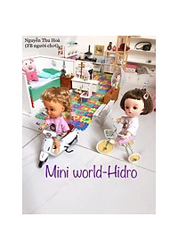 Bộ thảm 12ô chữ xốp ghép mini trang trí nhà búp bê BJD 1/8