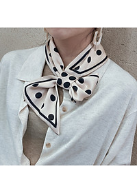 Khăn lụa đa năng thời trang Hàn Quốc quàng cổ và làm phụ kiện thời trang AKL25 họa tiết nhỏ