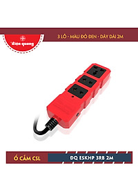 Ổ cắm Công suất lớn Điện Quang ĐQ ESKHP 3RB 2M (3 lỗ, màu đỏ đen, dây dài 2m)