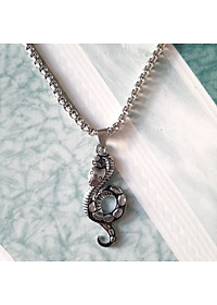 Dây chuyền nam, mặt hợp kim không gỉ si mạ, dây titan cao cấp rộng 3-4mm, dài 50cm