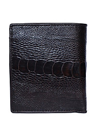 HP2456 - Bóp nam Huy Hoàng da đà điểu da chân 2 mặt da kiểu đứng màu nâu đất