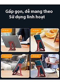 Giá Đỡ Để Bàn Cho Điện Thoại, iPad, Máy Tính Bảng  Hàng Chính Hãng KitAcoom - Chất Liệu Hợp Kim Nhôm Cao Cấp Có Thể Gấp Gọn Và Mang Theo Tiện Dụng 