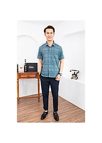 Sơ mi nam Ngắn tay công sở trung niên thương hiệu Anton vải bamboo xanh lục thoáng mát, thấm hút mồ hôi - NT204
