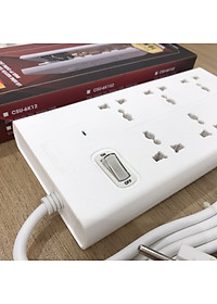 Ổ cắm điện  Calibra 6 Ổ 1 Công Tắc 4000W CSU-6K1A, An toàn, siêu chịu tải / Hàng chính hãng