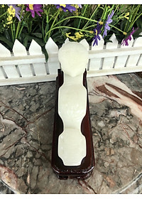 Gậy như ý phong thủy may mắn vạn sự như ý đá bạch ngọc - Dài 17 cm