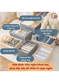 Hộp vải đựng quần áo chia 11 ngăn đựng đồ đa năng dododios áo thun quần jean áo len có tag gắn tên hộp