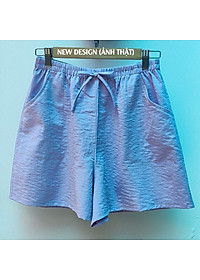 Quần short đũi dáng váy form rộng freesize (48-65kg) chất vải đũi mềm thoáng mát
