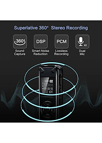 ROGTZ - Máy Ghi Âm Chuyên Nghiệp V91 Chip Xử Lý ATJ21275 Bộ nhớ 8Gb Loa ngoài Mic Thu Âm Kép Định dạng Nhiều chế độ ghi âm Ghi MP3/Wav Hỗ trợ Thẻ Nhớ Ngoài Màn hình LCD Pin 410mAh Thời gian Ghi 581 Giờ Mật Khẩu Bảo Vệ Hỗ trợ Đa Ngôn Ngữ - Hàng Chính Hãng