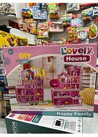 Đồ Chơi Cho Bé Gái, Đồ Chơi Lắp Ráp Ngôi Nhà Búp Bê 4 Tầng Kèm Bộ Phụ Kiện 194Pcs, Quà Tặng Sinh Nhật Cho Bé Gái