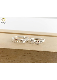 Nhẫn đôi bạc Ý 925 Huệ Ngân - Mãi bên nhau nhé RR1742