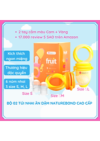 Túi Nhai Ăn Dặm Kích Thích Ngon Miệng Chính Hãng NatureBond Dựa Trên Nghiên Cứu FDA Hoa Kỳ Chống Hóc 6 Núm (3 Sizes)