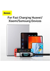 Cáp sạc nhanh Baseus C to C 100W màn led, Cáp sạc nhanh 100W Baseus Display Fast Charging Data Cable Type C to C 100W (20V/5A) - Hàng chính hãng