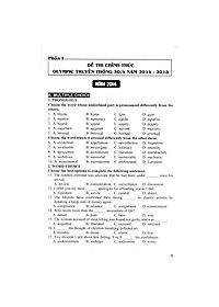 Tổng Tập Đề Thi Olympic 30 Tháng 4 Môn Tiếng Anh Lớp 11 (Từ Năm 2014 Đến Năm 2018)