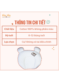 Gối Cao Su Non Cho Em Bé Loại Cao Cấp Chính Hãng Tila-Tila Thương Hiệu Đức Mã TG02 Chống Méo Đầu, Bẹp Đầu, Nghẹo Cổ, Còm Lưng Bé